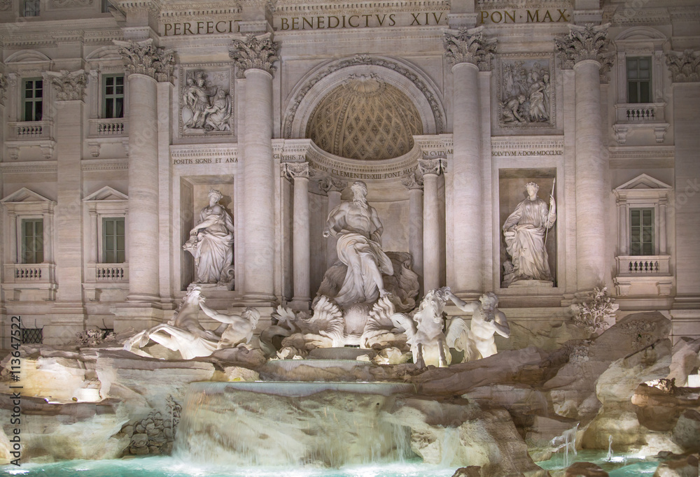 Trevi Fountain, Rome, Italy. Night view Trevi Fountain, Rome, Italy. Night view