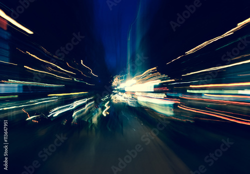 Speed accelerating night blurred motion