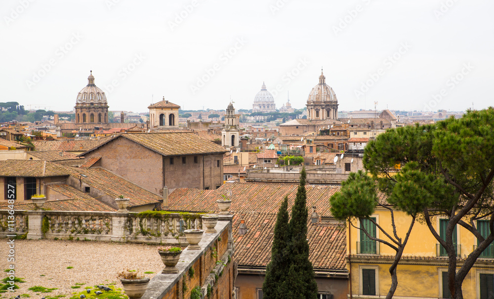 ROME, ITALY - APRIL 8, 2016: View of Rome from  Capitoline hill l