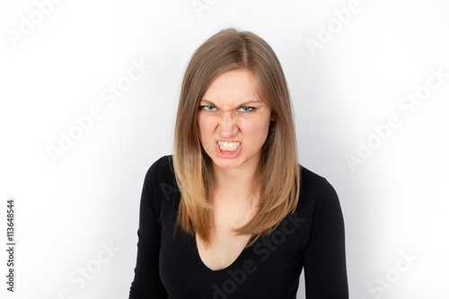 The young woman was very angry