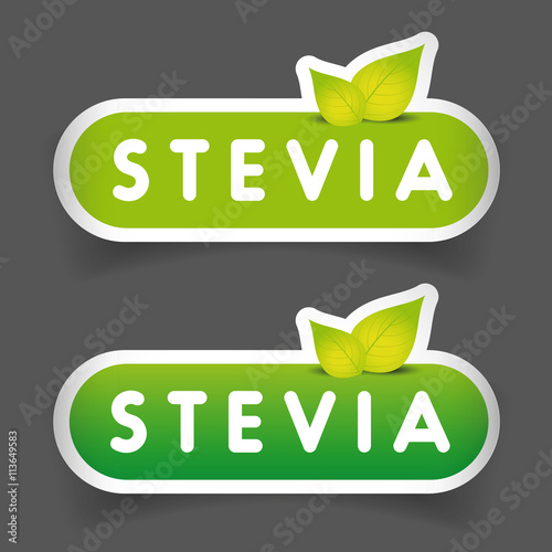 Stevia product sticker set vector