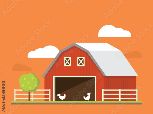 Agriculture and farming. Agribusiness. Rural landscape. Flat illustration.