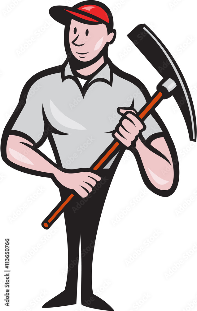 Construction Worker Pickaxe Cartoon Construction Worker Pickaxe Cartoon