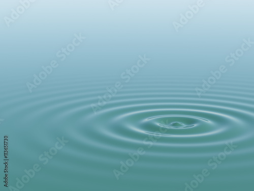 Water ripples and waves 3D rendering