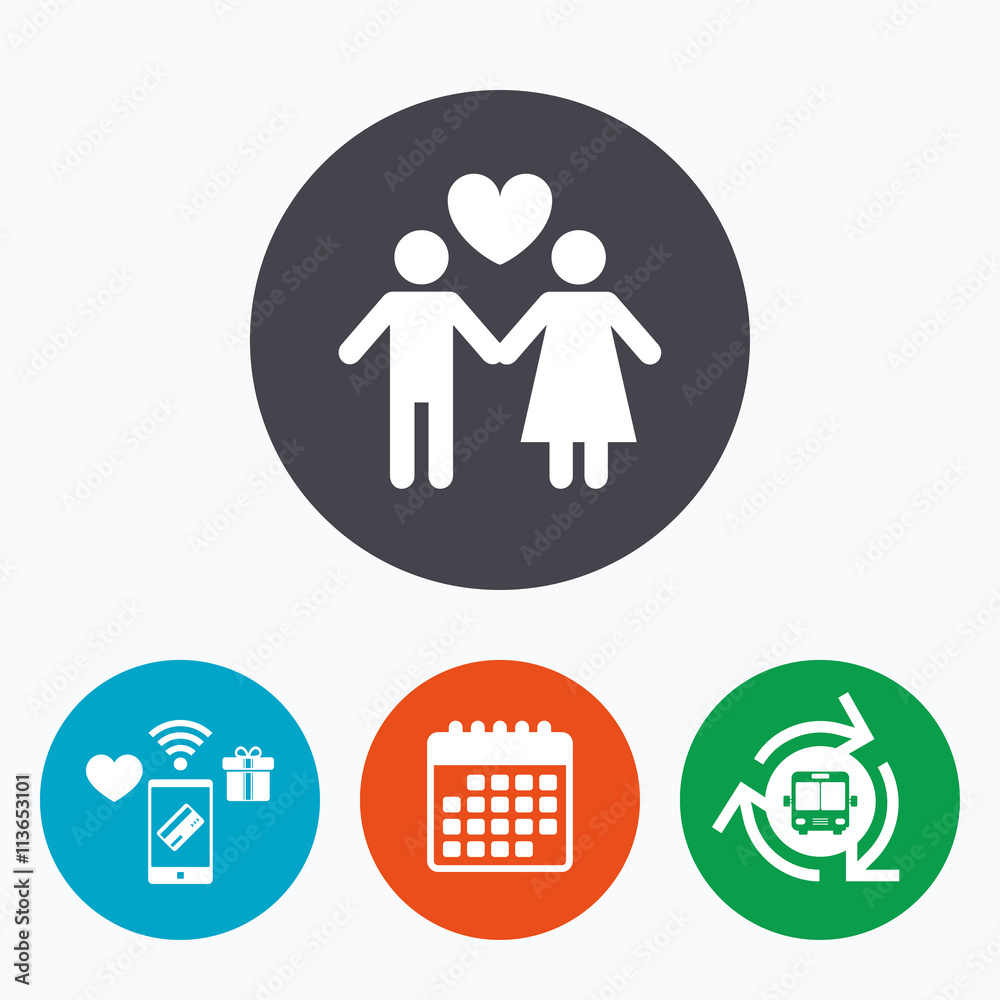 Couple sign icon. Male love female. Lovers. Couple sign icon. Male love female. Lovers.