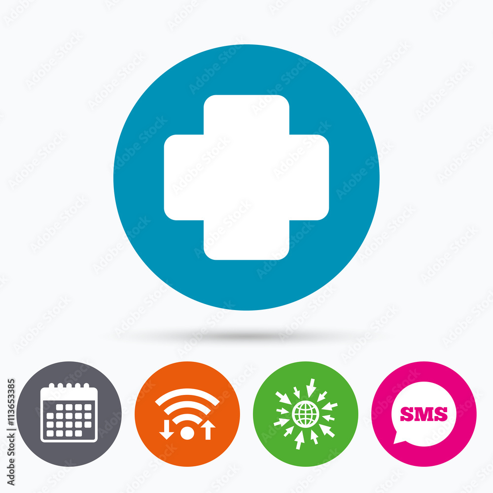 Medical cross sign icon. Diagnostics symbol. Medical cross sign icon. Diagnostics symbol.