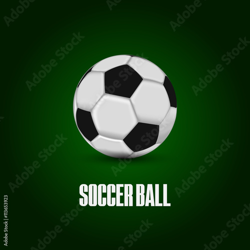 Green Background With Soccer Ball. Vector Illustration. © acid2728k