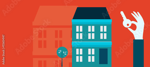 Flat design vector illustration concepts for real estate business