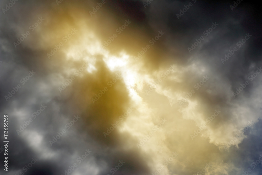 Spotlight against dark sky Spotlight against dark sky