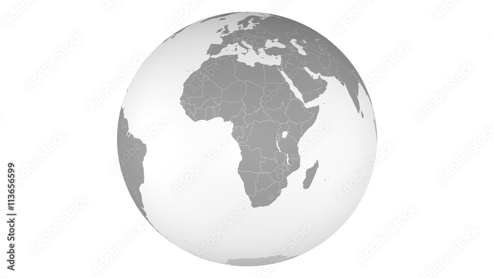 Globe isolated on white, 3d illustration