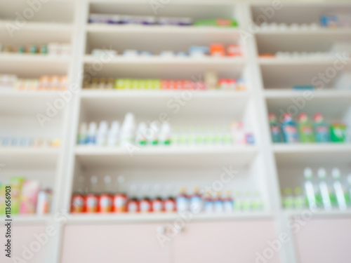 blur pharmacy store shelves