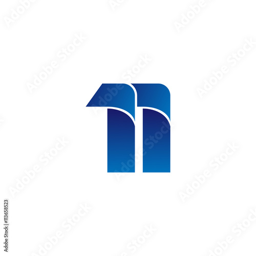 Simple Numbers Logo Vector Blue 11