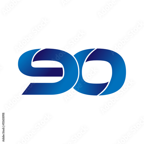 Simple Numbers Logo Vector Blue 100