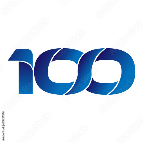 Simple Numbers Logo Vector Blue 100