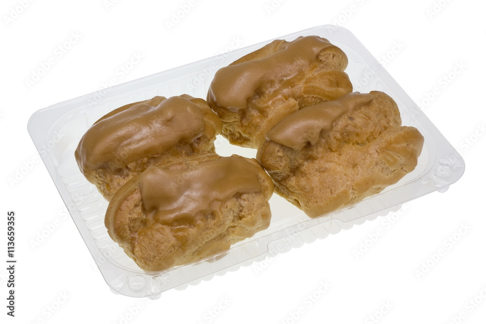  Eclair cakes with scalded carmel and coffee butter cream