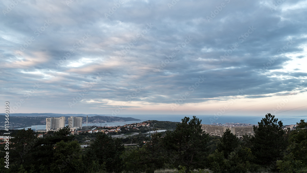 Sunrise in the bay of Trieste