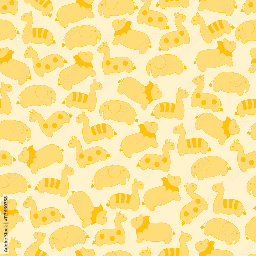 Children's background with animals Safari. Children's yellow background with cartoon animals. Child background for kids and baby with a simple outline animals. Children's background with animals Safari. Children's yellow background with cartoon animals. Child background for kids and baby with a simple outline animals.