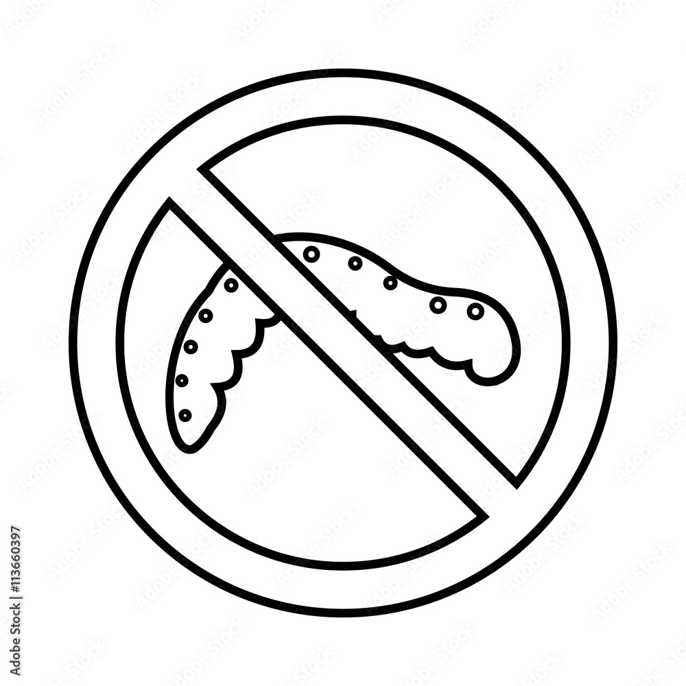 No caterpillar sign icon, outline style No caterpillar sign icon, outline style