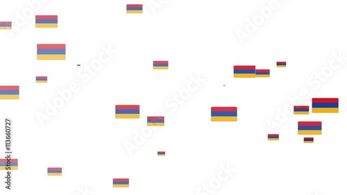 Isolated moving Armenia heart flag particles on white background. Flags of  Armenia. Armenia national flags.