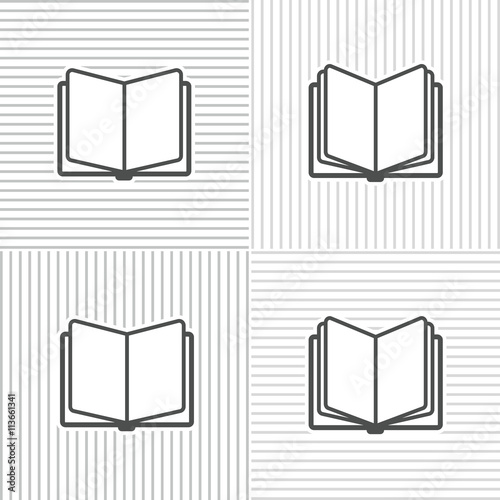 Book icons on stripped background for education and traning