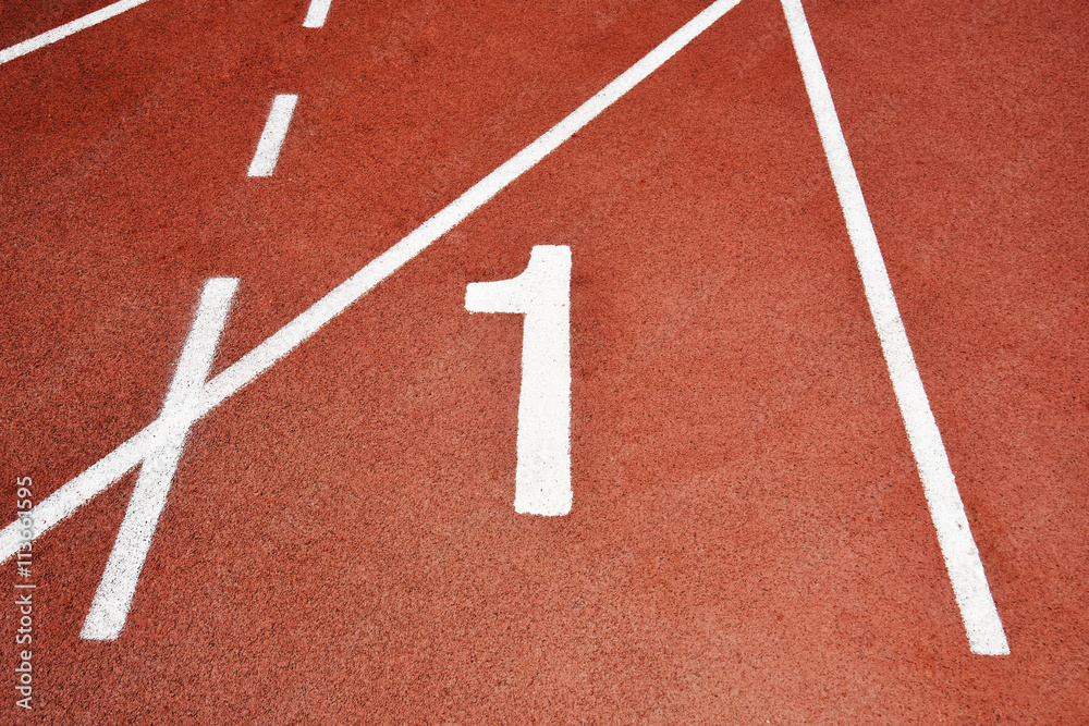 Fototapeta premium Run Track at Stadium with Number One