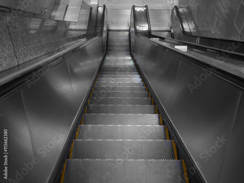 down escalator view