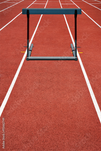 Run Track at Stadium with Barrier