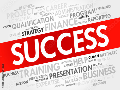Success word cloud, business concept