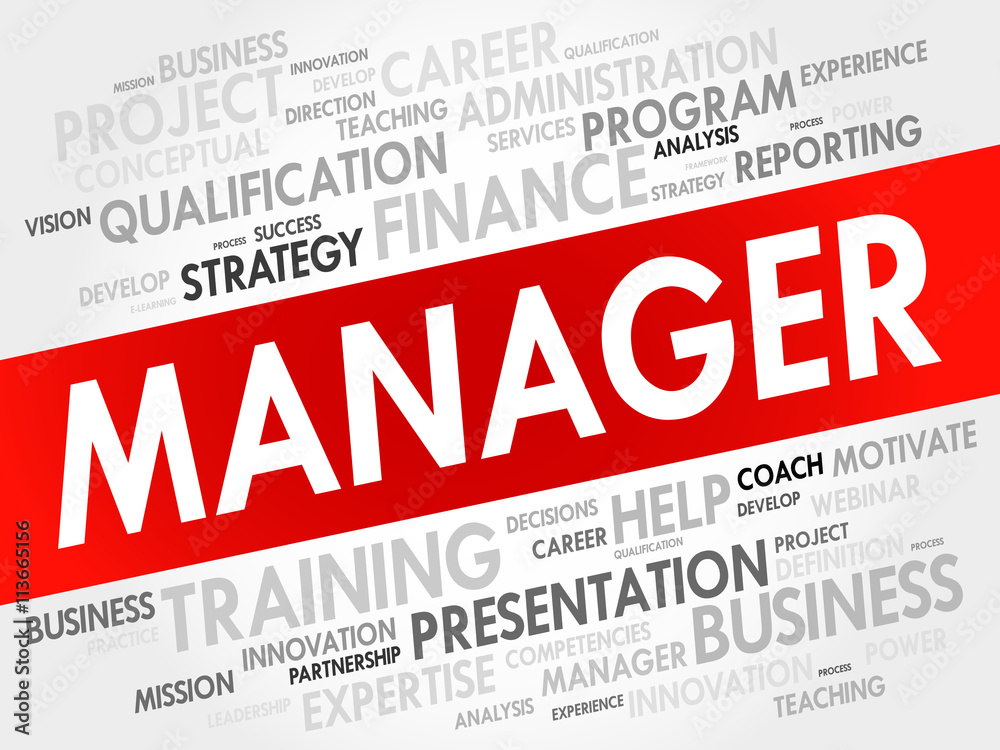 Manager word cloud, business concept Manager word cloud, business concept