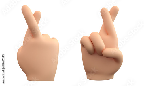 Handgeste mit gekreuzte Finger photo