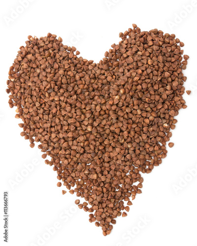 Buckwheat on a white background