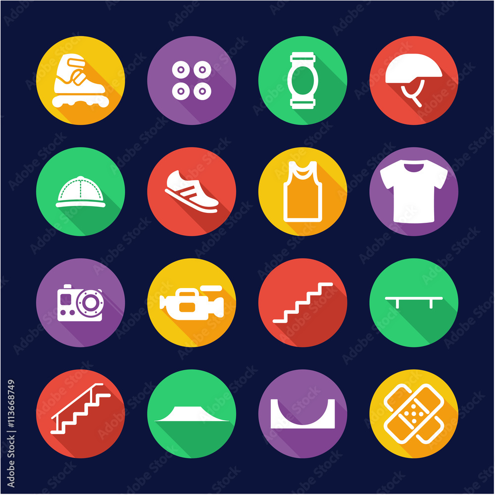 Fototapeta premium Inline Icons Flat Design Circle