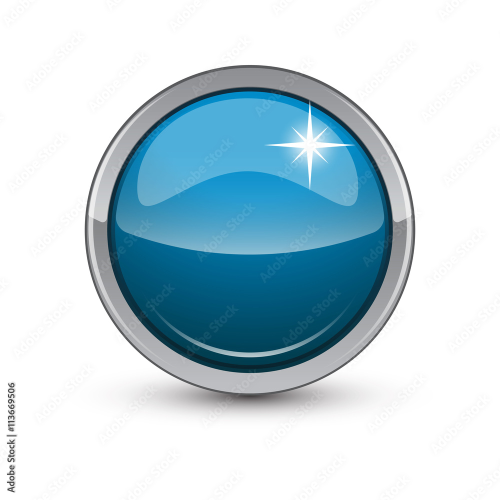 blue button with metallic elements blue button with metallic elements