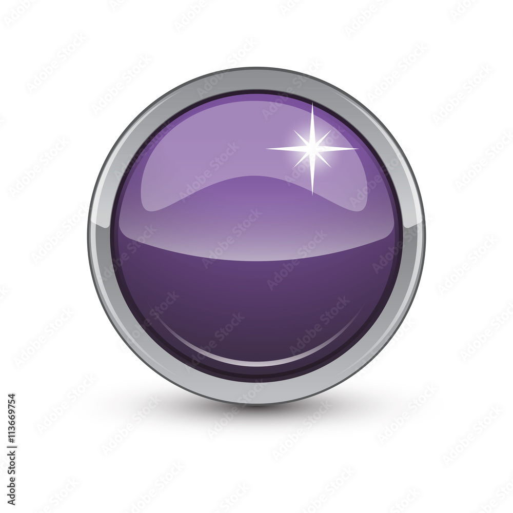 purple button with metallic elements purple button with metallic elements