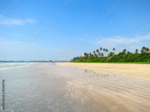 Empty tropical beach, Weligama, Sri Lanka