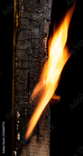 Fire against wooden