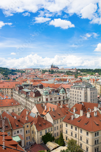 View To The City Of Prague From Old Town Hall Tower In Czech Republic