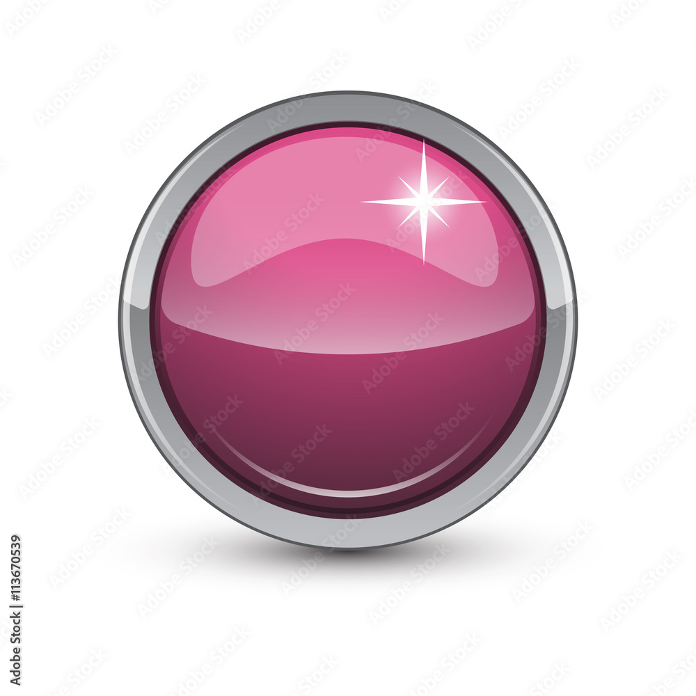pink button with metallic elements pink button with metallic elements