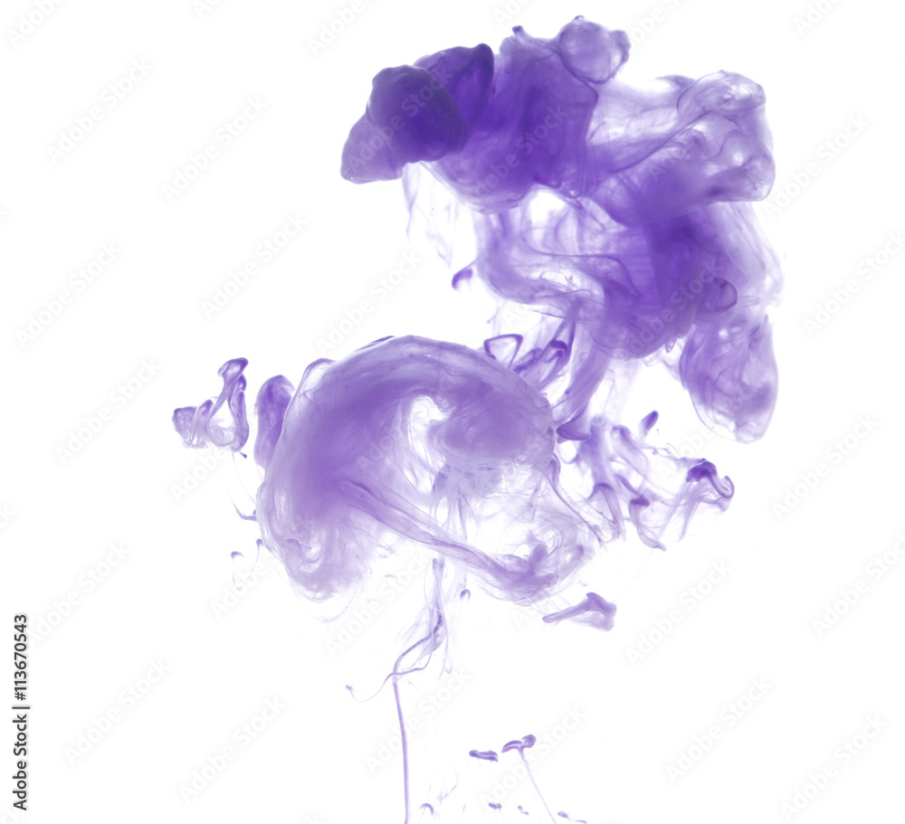 Fototapeta premium The clouds of paint on the white