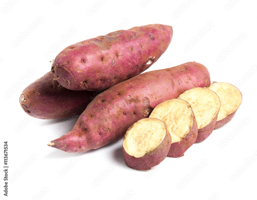sweet potato on the white background sweet potato on the white background