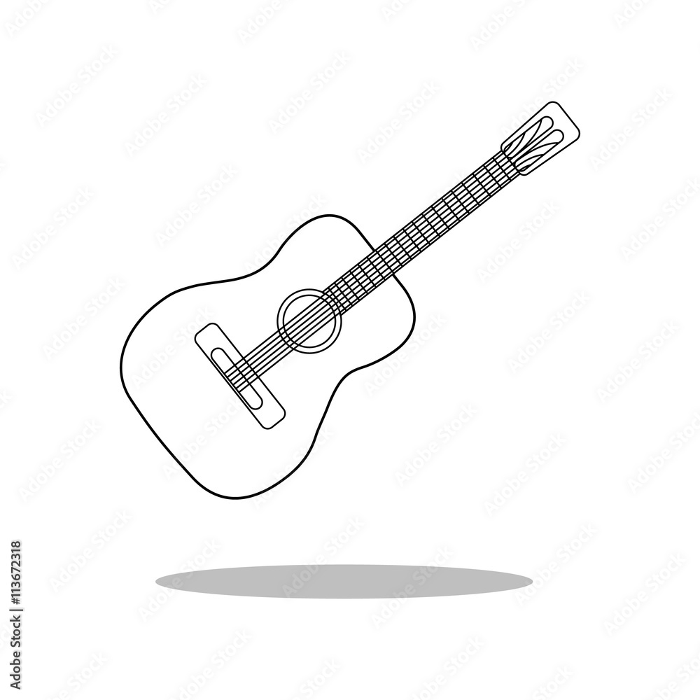 Guitar Icon Vector. musical instrument silhouette Guitar Icon Vector. musical instrument silhouette