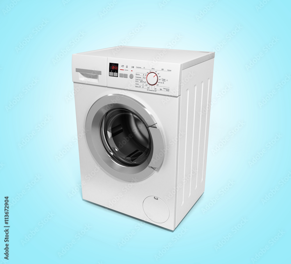 Washing machine on gradient background 3D illustration