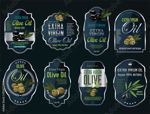 Olive oil retro vintage background collection