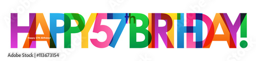 HAPPY 57th BIRTHDAY Vector Card