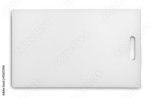 Plastic cutting board isolated on white