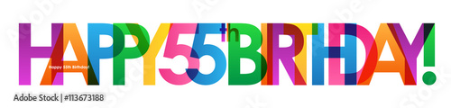 HAPPY 55th BIRTHDAY Vector Card