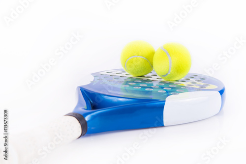 White and blue racket paddle