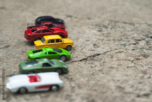 Set of various cars toys,