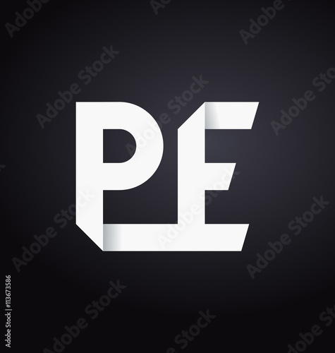 PE Two letter composition for initial, logo or signature.