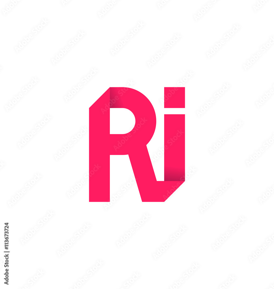 RI Two letter composition for initial, logo or signature. RI Two letter composition for initial, logo or signature.